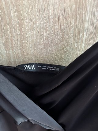 Vestido Lencero Zara Satén Negro Talla XS