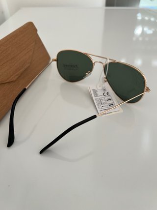 Gafas de Sol Aviador Polarizadas verdes yDoradas