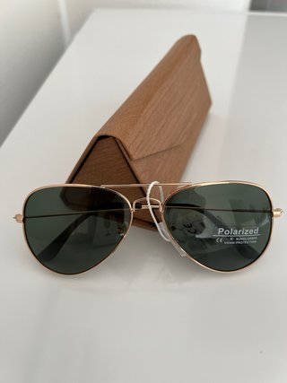 Gafas de Sol Aviador Polarizadas verdes yDoradas