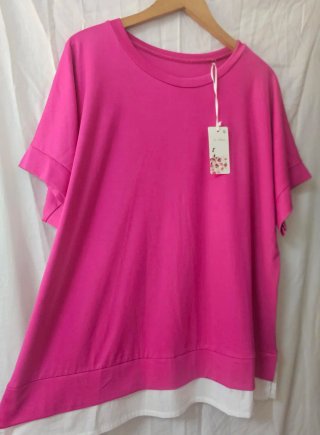 Blusa oversize fucsia doble capa