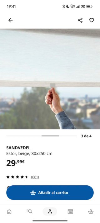Estor IKEA SANDVEDEL beige 80x250