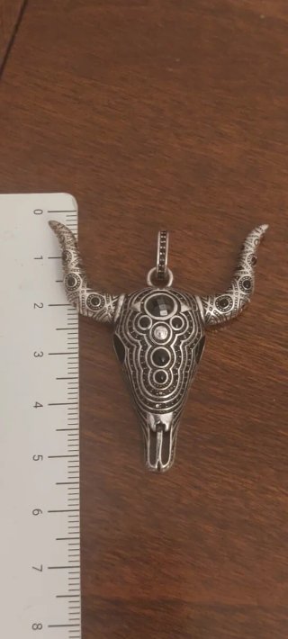 Pendente Teschio Bufalo Argento 925
