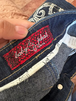 Baby Phat Shorts Vaqueros Azules Desgastados
