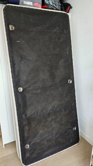 Cama base tapizada y colchon 90x190