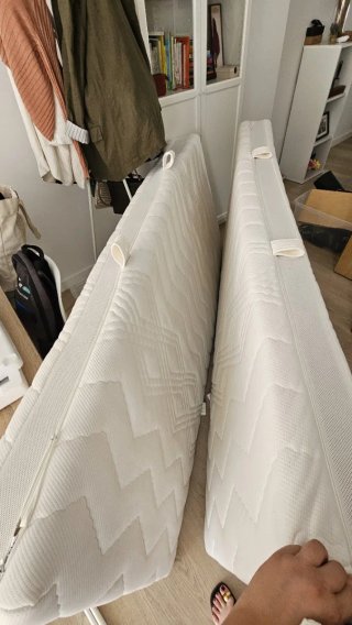 Cama base tapizada y colchon 90x190