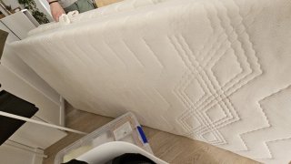 Cama base tapizada y colchon 90x190