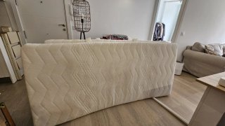 Cama base tapizada y colchon 90x190