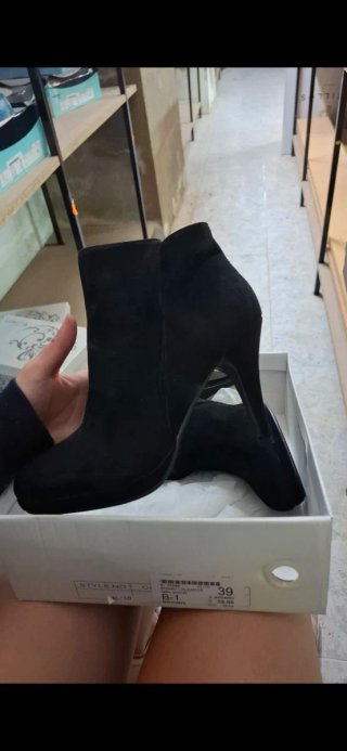 Botines Tacón Negro Talla 39