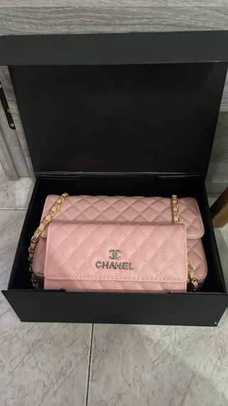 Conjunto Chanel Bolso y Cartera Rosa