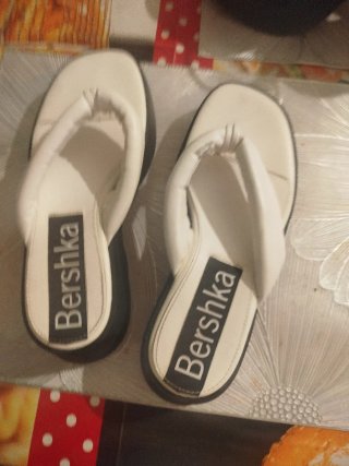 Sandalias Bershka Blancas Verano Mujer