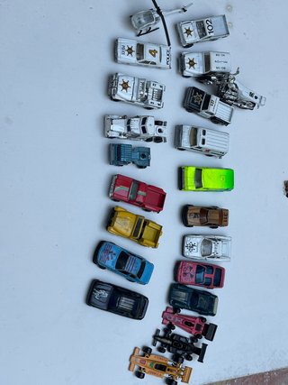 Lote 22 coches, moto, helicóptero,  de juguete