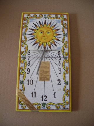 Reloj de Sol Cerámica Decorado Sol