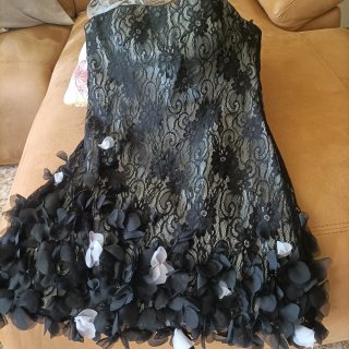 Vestido fiesta encaje y flores