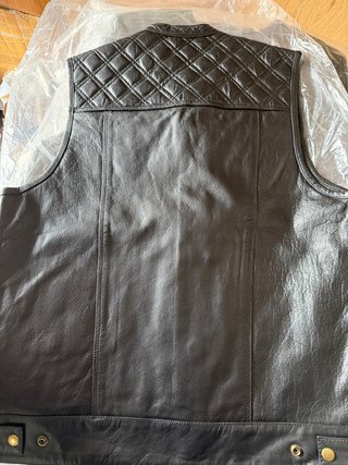 Chaleco de cuero 100 % auténtico