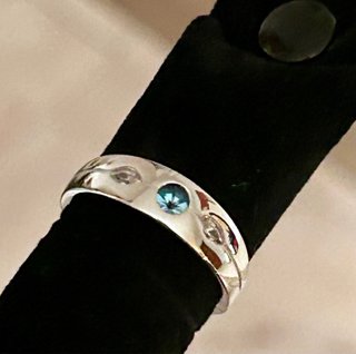Anillo Plata Circonitas Azul