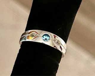 Anillo Plata Circonitas Azul