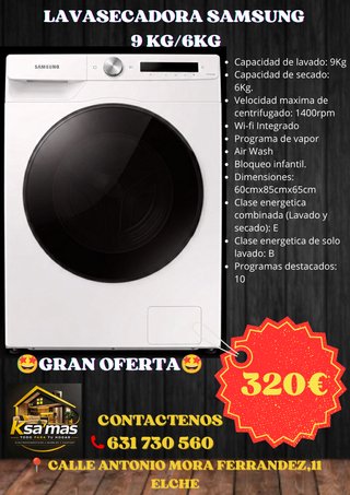 Lavadora Secadora Samsung 9kg/6kg
