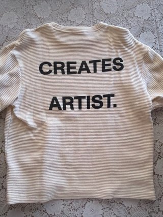 Camiseta Bershka Oversize Crema Talla Única