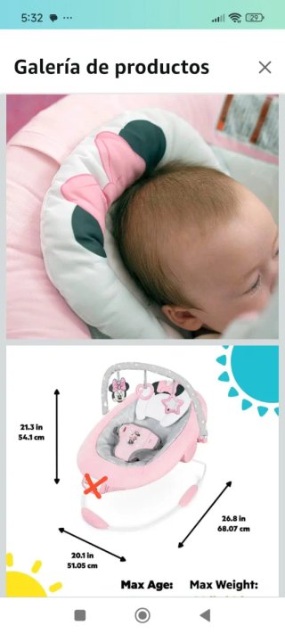 Minnie Mouse Mecedora Bebé Bright Starts