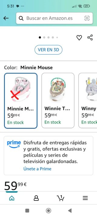 Minnie Mouse Mecedora Bebé Bright Starts