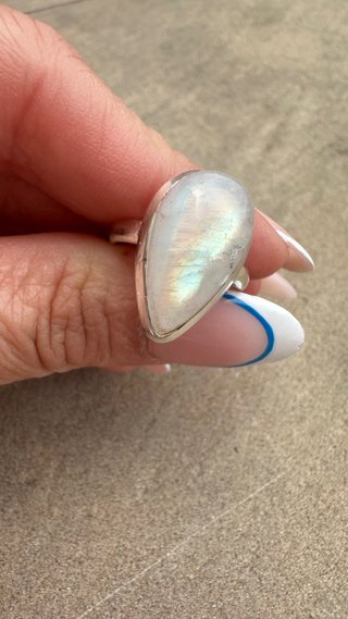 Anillo Plata Piedra Luna Lágrima