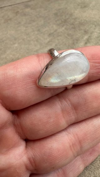 Anillo Plata Piedra Luna Lágrima