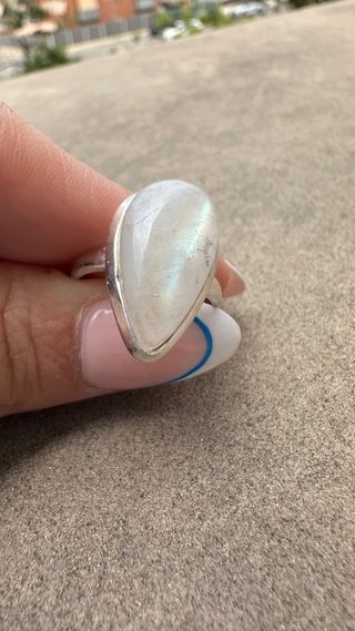 Anillo Plata Piedra Luna Lágrima