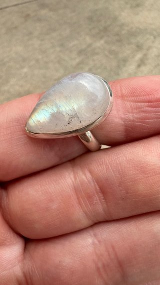 Anillo Plata Piedra Luna Lágrima