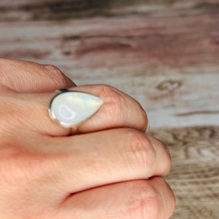 Anillo Plata Piedra Luna Lágrima