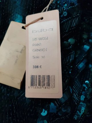 Pantalón mallas lentejuelas azul y verde