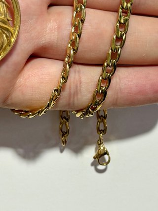 Catena Gourmette + Pendente Viso di Gesù - Acciaio