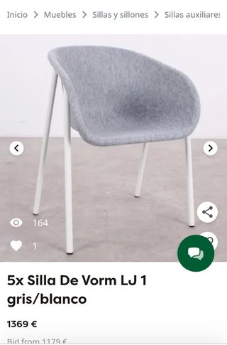 4 Sillas DeVorm Tela Gris/Negro