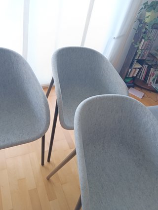 4 Sillas DeVorm Tela Gris/Negro