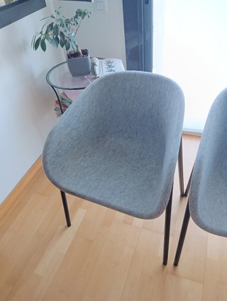 4 Sillas DeVorm Tela Gris/Negro