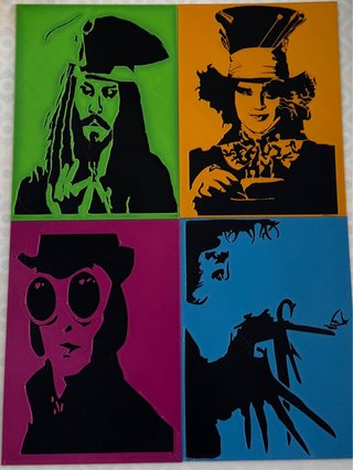 Cuadro Pop Art Johnydeep 4 piezas