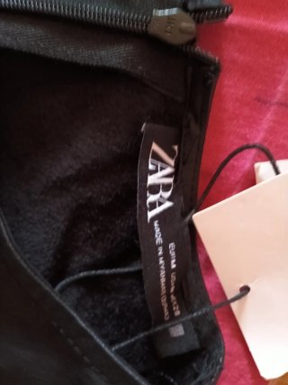 Vestido Zara de piel Negro Talla M