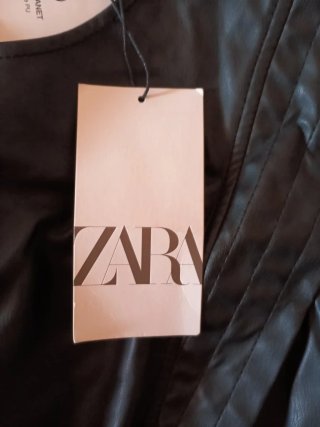 Vestido Zara de piel Negro Talla M