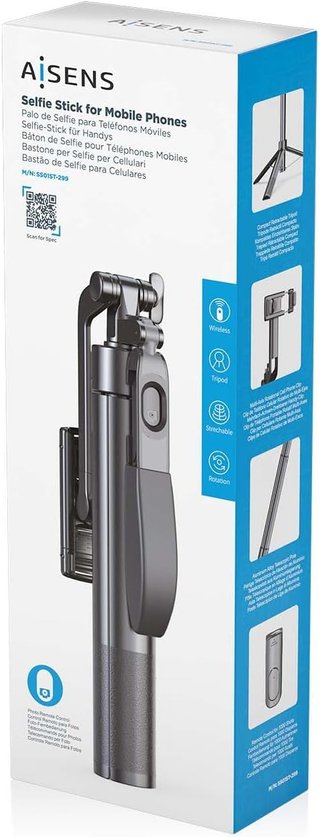 AISENS trípode selfie mando bluetooth versátil