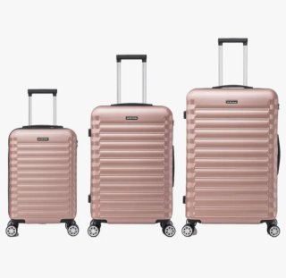 Conjunto 3 maletas viaje rosa