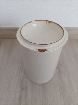 Tarro antiguo cerámica esmaltada Pil: Mercuriel