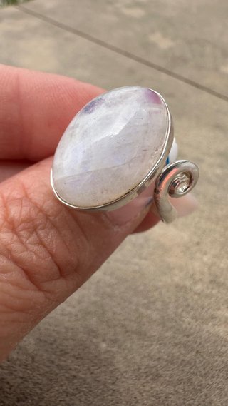 Anillo Plata Piedra Luna Ajustable