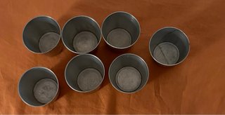 7 Moldes Flan Metálicos , 6 cm diámetro, 5cm alto5