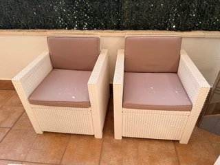 Conjunto Terraza Chill Out Blanco y beige