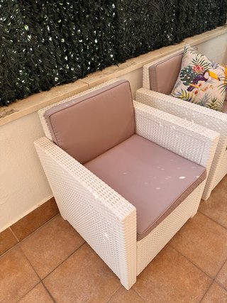 Conjunto Terraza Chill Out Blanco y beige