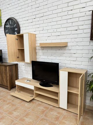Mueble TV 4 piezas Blanco Cambria NUEVO