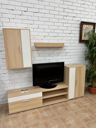 Mueble TV 4 piezas Blanco Cambria NUEVO