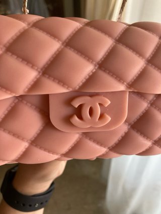 Candela a forma di borsa rosa
