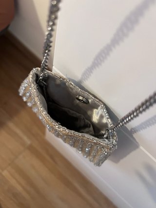 Bolso de fiesta plateado y dorado