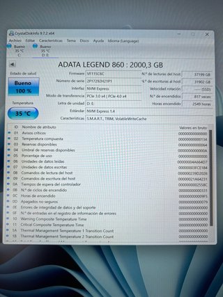 SSD 2TB NVMe ADATA Legend 860