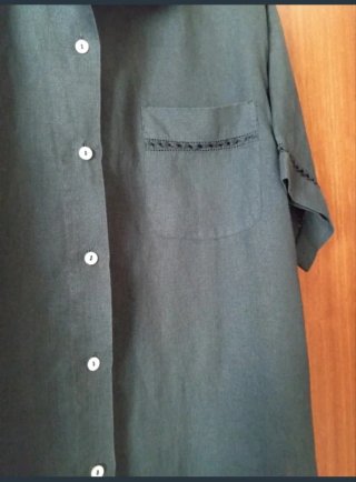 Camicia 100% Lino "Perosino" Manica Corta Nera